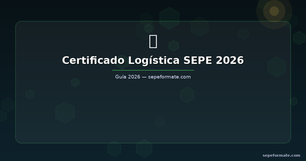 Certificado de Logística y Almacén SEPE 2026 — salidas laborales y requisitos
