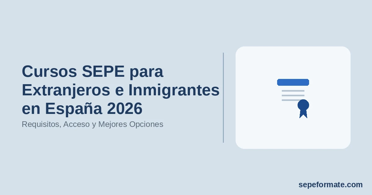 Cursos SEPE para Extranjeros e Inmigrantes en España 2026 - Requisitos, Acceso y Mejores Opciones | SEPEformate.com