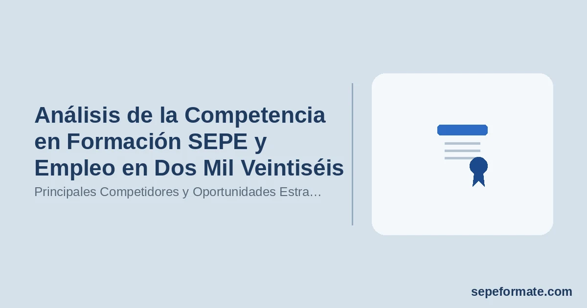 Análisis de la Competencia en Formación SEPE y Empleo en Dos Mil Veintiséis - Principales Competidores y Oportunidades E | SEPEformate.com