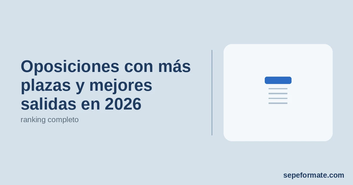 Oposiciones con más plazas y mejores salidas en 2026: ranking completo