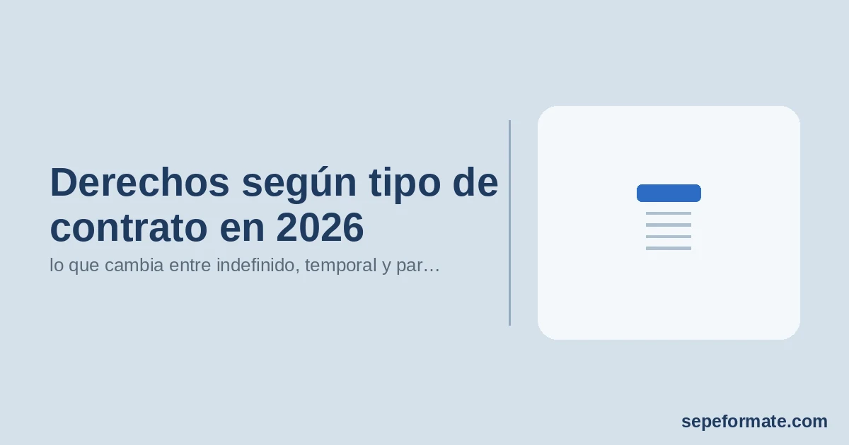 Derechos según tipo de contrato en 2026: lo que cambia entre indefinido, temporal y parcial