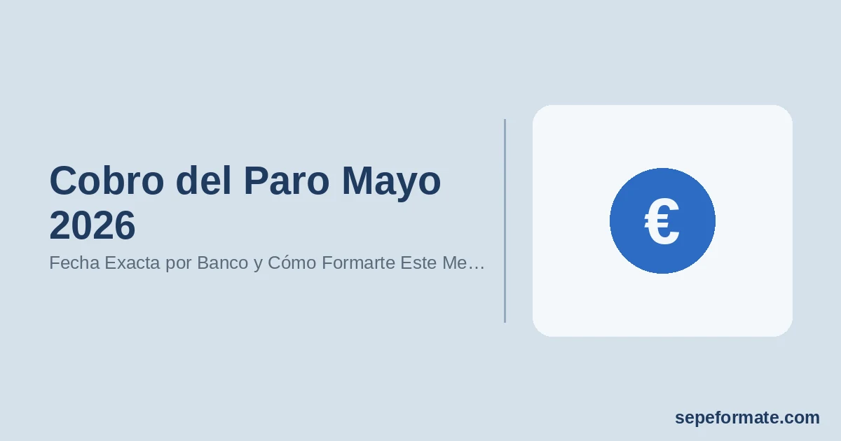 Cobro del Paro Mayo 2026 - Fecha Exacta por Banco y Cómo Formarte Este Me… | SEPEformate.com