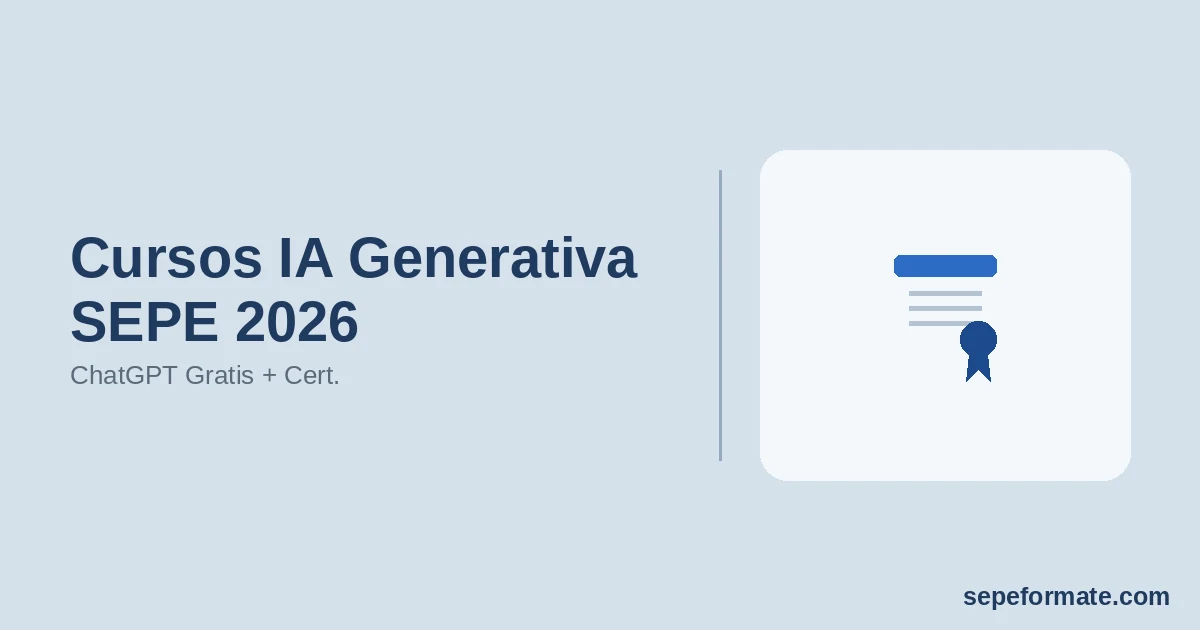 Cursos IA Generativa SEPE 2026: ChatGPT Gratis + Cert.