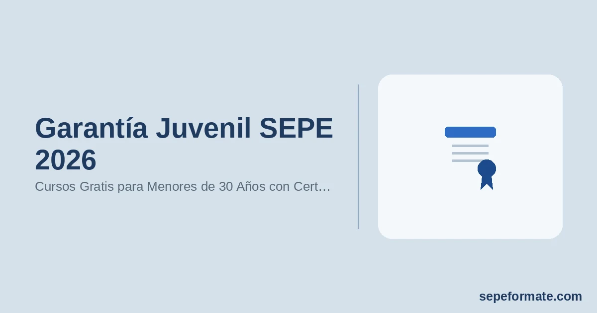 Garantía Juvenil SEPE 2026 - Cursos Gratis para Menores de 30 Años con Cert… | SEPEformate.com