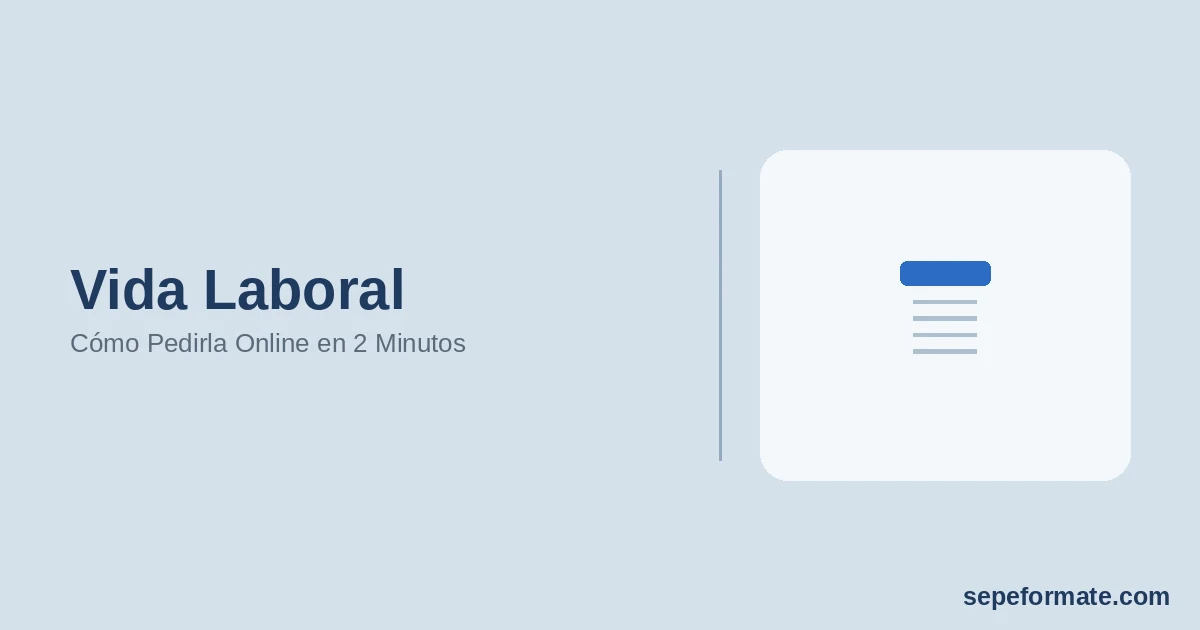 Vida Laboral - Cómo Pedirla Online en 2 Minutos | SEPEformate.com