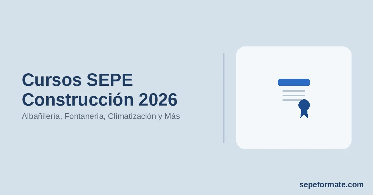 Cursos SEPE Construcción 2026 - Albañilería, Fontanería, Climatización y Más | SEPEformate.com