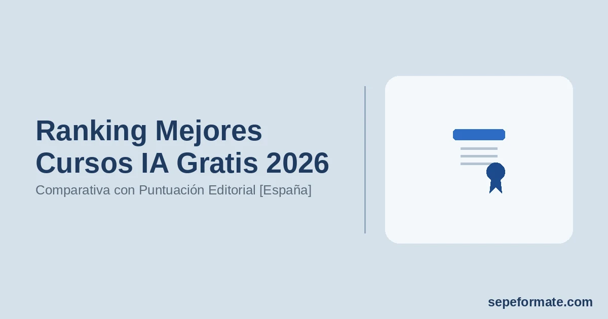 Ranking Mejores Cursos IA Gratis 2026: Comparativa con Puntuación Editorial [España]