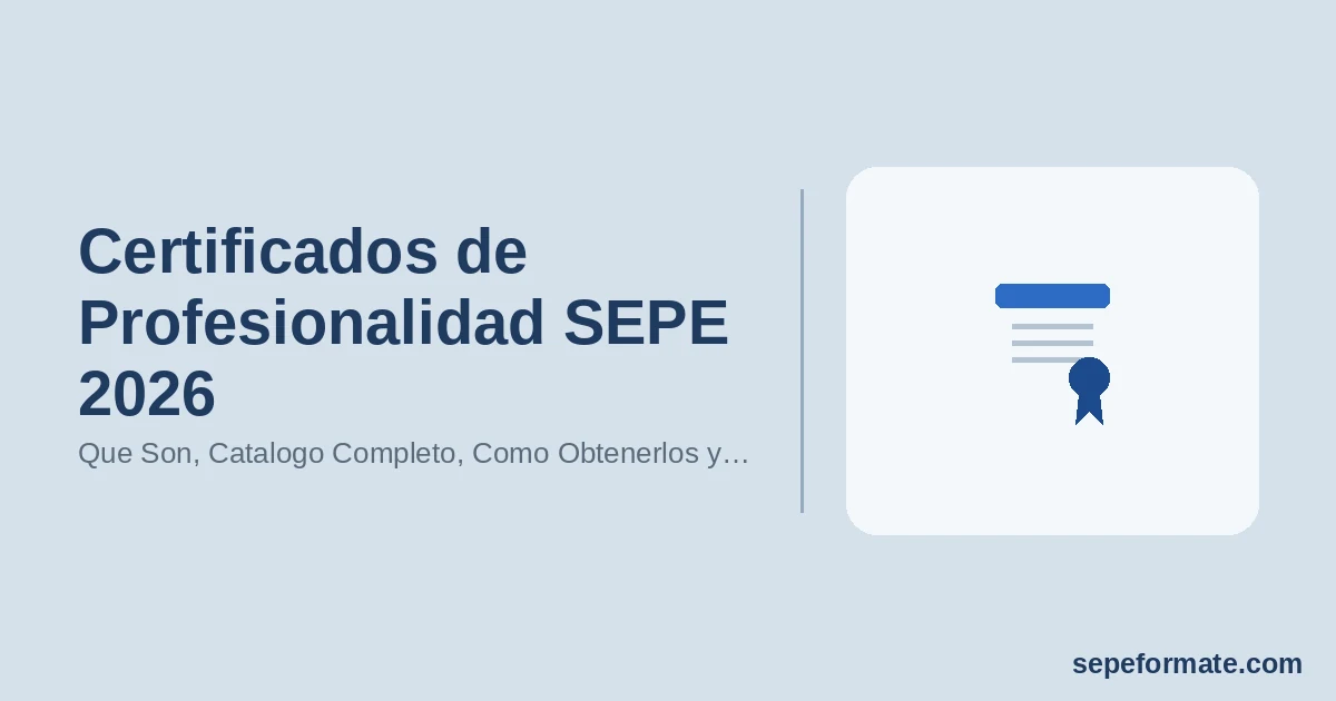 Certificados de Profesionalidad SEPE 2026: Que Son, Catalogo Completo, Como Obtenerlos y Validez Oficial
