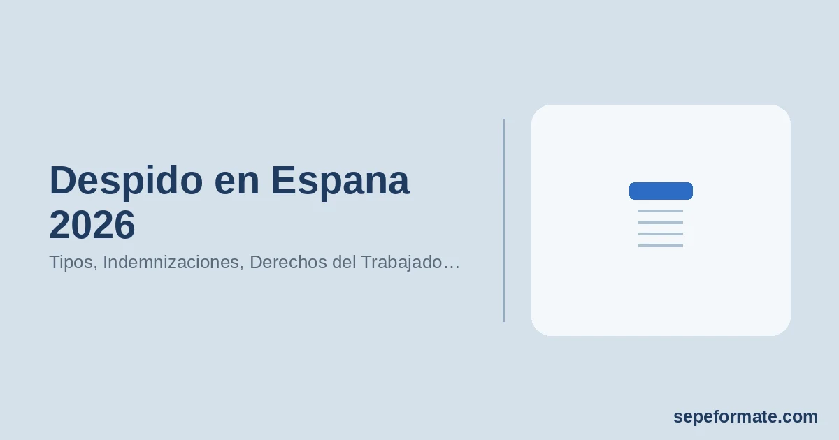Despido en Espana 2026: Tipos, Indemnizaciones, Derechos del Trabajador y Como Actuar Paso a Paso