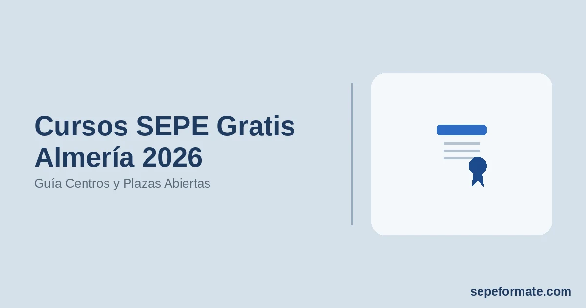 Cursos SEPE Gratis Almería 2026: Guía Centros y Plazas Abiertas