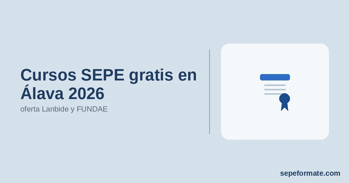 Cursos SEPE gratis en Álava 2026: oferta Lanbide y FUNDAE